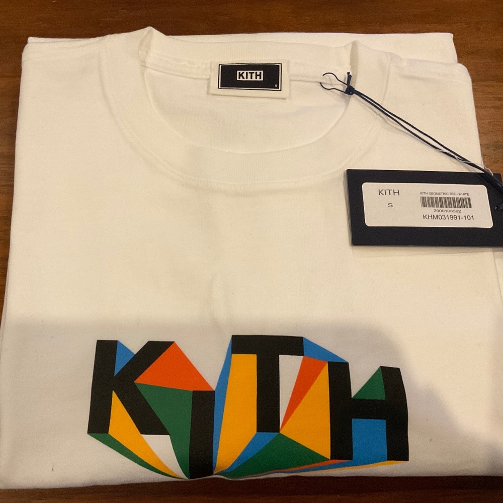 Kith White Tee with Multicolor Logo